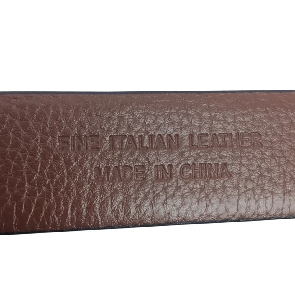 Jos, A Bank Italian Leather Dress Belt Mens 36 Brown